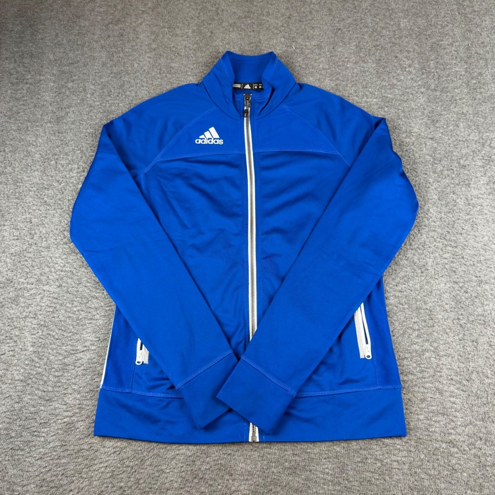 Adidas Track Jacket Women's XS Blue Full Zip Climalite Mock Neck Athletic
